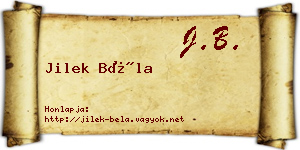 Jilek Béla névjegykártya